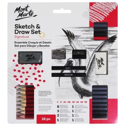 Mont Marte Sketch & Draw Set 18pc Complete Drawing and Sketching Kit for Artists, Students & Beginners - PAPERTREE