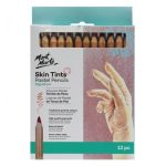 Mont Marte Skin Tone Pastel Pencils Set 12 Pieces Professional Drawing and Portrait Art Pencils - PAPERTREE