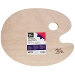 Mont Marte Traditional Wooden Palette 30 x 28cm Artist Paint Mixing Palette for Acrylic, Oil & Gouache Painting - PAPERTREE