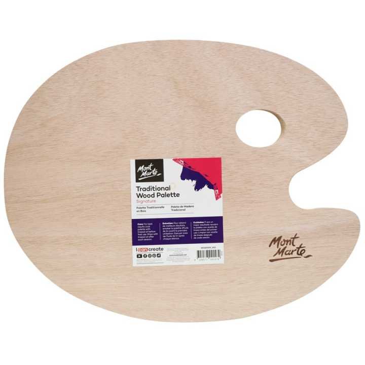 Mont Marte Traditional Wooden Palette 30 x 28cm Artist Paint Mixing Palette for Acrylic, Oil & Gouache Painting - PAPERTREE Mont Marte Traditional Wooden Palette 30 x 28cm Artist Paint Mixing Palette for Acrylic, Oil & Gouache Painting - PAPERTREE