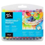Mont Marte Watercolor Markers Set 24 Colors 4mm Tip for Drawing & Art - PAPERTREE