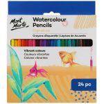 Mont Marte Watercolor Pencils 24pc | Water Soluble Colored Pencil Set | Artist Drawing & Painting Supplies - PAPERTREE