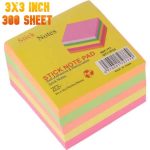 Multi Color Sticky Notes 3 x 3 Inch 300 Sheets for Office & School - PAPERTREE