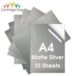 Papertree 10 Sheets Matte Silver Printable Vinyl Sticker Paper A4 Waterproof Self-Adhesive Label Sheets for Inkjet Printers - PAPERTREE