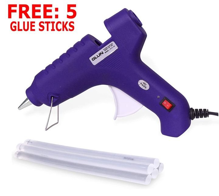 PaperTree 20W Hot Melt Glue Gun with 5 Glue Sticks for DIY Crafts & Repairs - PAPERTREE PaperTree 20W Hot Melt Glue Gun with 5 Glue Sticks for DIY Crafts & Repairs - PAPERTREE