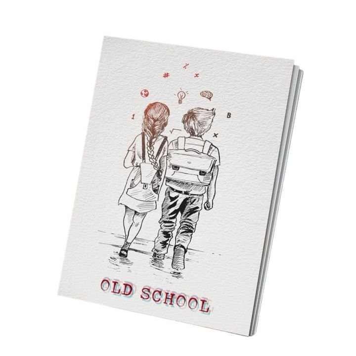 Papertree A5 Lined Notebook Old School Hard Cover Journal 160 Ruled Pages 80 GSM Paper for School Office Writing - PAPERTREE