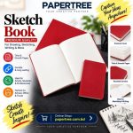 Papertree A5 Sketch Book Red Cover - PAPERTREE