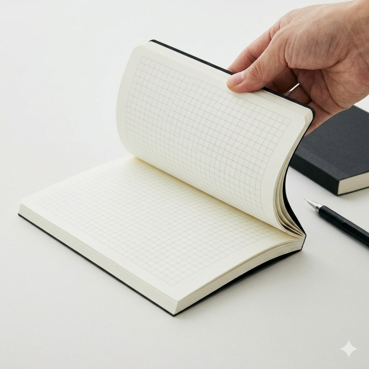 Papertree Grid Notebook A5 Size Black Cover - PAPERTREE Papertree Grid Notebook A5 Size Black Cover - PAPERTREE