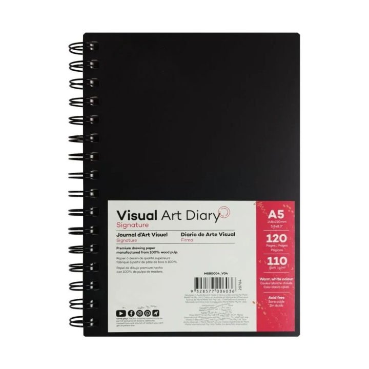 PAPERTREE Visual Art Diary Signature A5 120 Pages 110gsm – Premium Sketchbook for Drawing, Journaling & Creative Artwork - PAPERTREE PAPERTREE Visual Art Diary Signature A5 120 Pages 110gsm – Premium Sketchbook for Drawing, Journaling & Creative Artwork - PAPERTREE