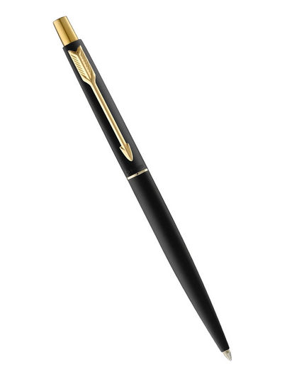 Parker Classic Matte Black Gold Trim Ball Pen Black Ink Premium Writing Pen - PAPERTREE