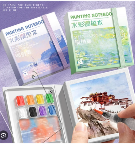 Portable Painting Notebook Sketching Watercolor Palette Set | Pocket Art Journal for Artists - PAPERTREE