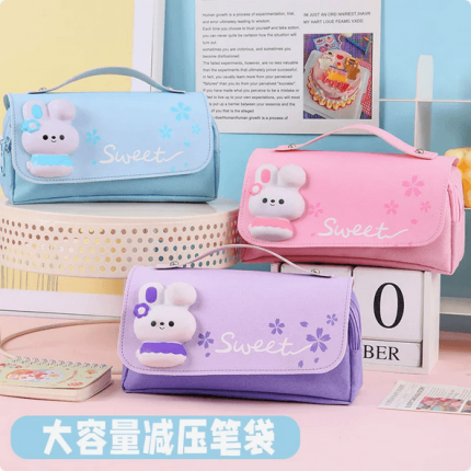 Portable Pencil Bag Spacious Cute Waterproof Stationery Pouch - PAPERTREE