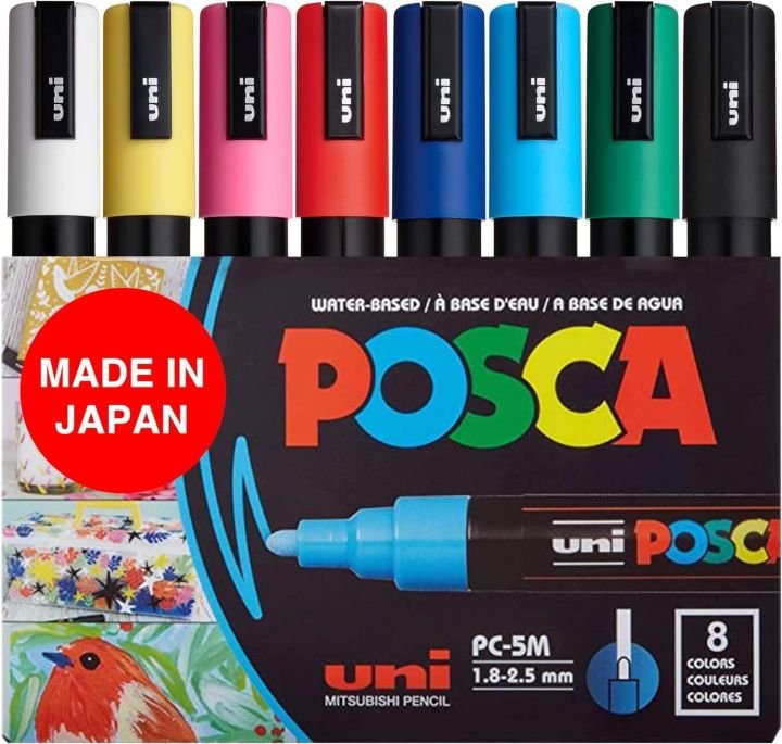 Posca PC-5M Paint Marker Pen 8-Color Set - PAPERTREE