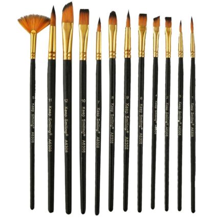 Premium Artist Painting Brush Mix Set 12 Pcs - PAPERTREE