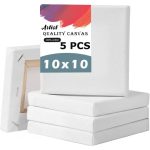 Premium White Canvas 10X10 Inch (5 Pcs) - PAPERTREE