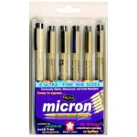 Sakura Pigma Micron Pens 6pcs Fineliner Drawing Pen Set for Technical Drawing, Sketching, Journaling & Zentangle Art - PAPERTREE