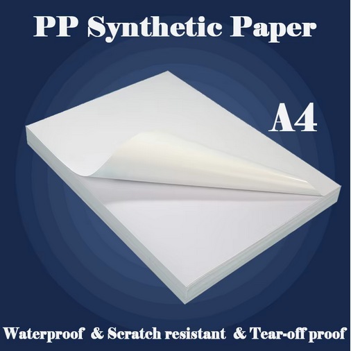 Self-Adhesive Synthetic Paper Satin Sticker A4 20 Sheets | Tear Resistant Printable Label Paper | Inkjet & Laser Compatible - PAPERTREE Self-Adhesive Synthetic Paper Satin Sticker A4 20 Sheets | Tear Resistant Printable Label Paper | Inkjet & Laser Compatible - PAPERTREE