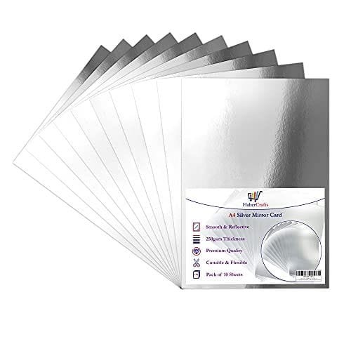 Silver mirror card A4 metallic board 250gsm 10sheets - PAPERTREE Silver mirror card A4 metallic board 250gsm 10sheets - PAPERTREE