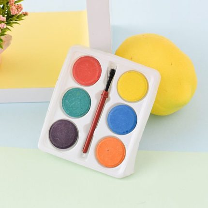 Small Water Color Cake Pigment Set 6 Colors x 2pcs | Portable Watercolor Paint Cakes | Mini Artist Paint Set - PAPERTREE