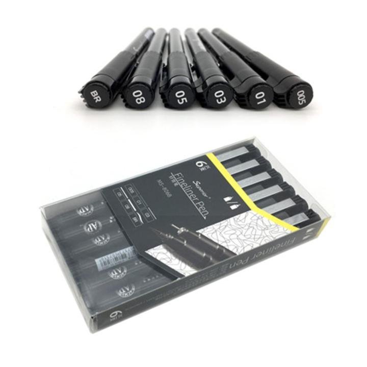Superior Fineliner Pen Set 6 Pcs | Waterproof Technical Drawing Pens 0.05, 0.1, 0.3, 0.5, 0.8 & Brush Tip for Sketching, Illustration, Architecture & Calligraphy - PAPERTREE Superior Fineliner Pen Set 6 Pcs | Waterproof Technical Drawing Pens 0.05, 0.1, 0.3, 0.5, 0.8 & Brush Tip for Sketching, Illustration, Architecture & Calligraphy - PAPERTREE