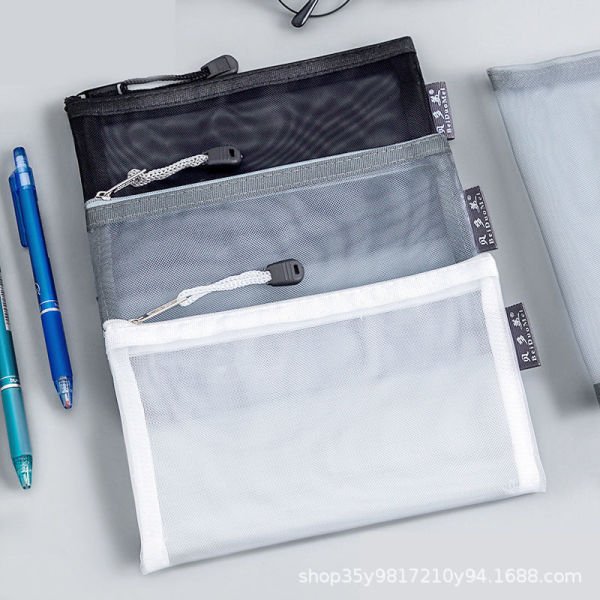 Transparent Pencil Net Bag Single Piece Any Color - PAPERTREE Transparent Pencil Net Bag Single Piece Any Color - PAPERTREE