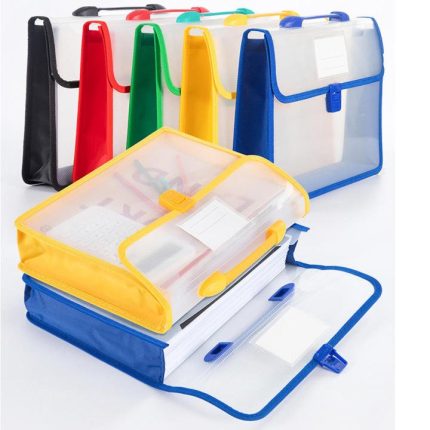 Transparent PP File Bag Snap Button Document Organizer Folder 1 Piece - PAPERTREE
