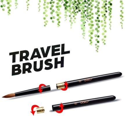 Travel Watercolor Paint Brush No.4 with Reversible Cap – Premium Portable Brush for Watercolor, Gouache & Acrylic Painting - PAPERTREE