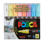 Uni Posca PC-1M 8C Pastel Colors Water-based Soft Colors Marker Set - PAPERTREE