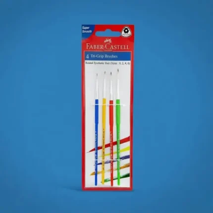 Faber-Castell Tri-Grip Round Brush Set – Pack of 4