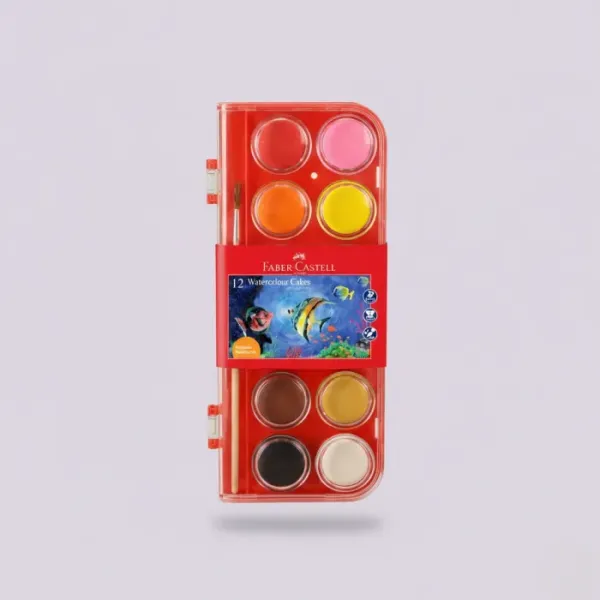 Faber-Castell Watercolour Cakes 28 mm – with Brush Set Faber-Castell Watercolour Cakes 28 mm – with Brush Set