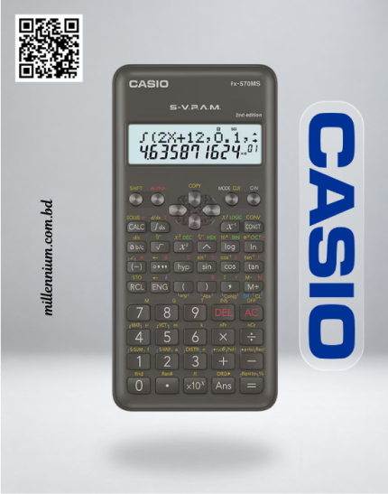 Casio FX-570MS 2nd Edition black non-programmable scientific calculator - Millennium