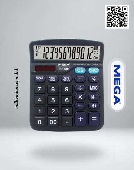 MEGA MG-822C 12-digit electronic calculator with 112-step check and correct function Copy