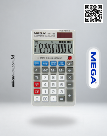 MEGA MG720 12-digit two-power calculator-millennium
